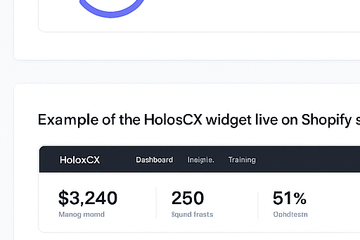 HolosCX widget embedded on a Shopify storefront